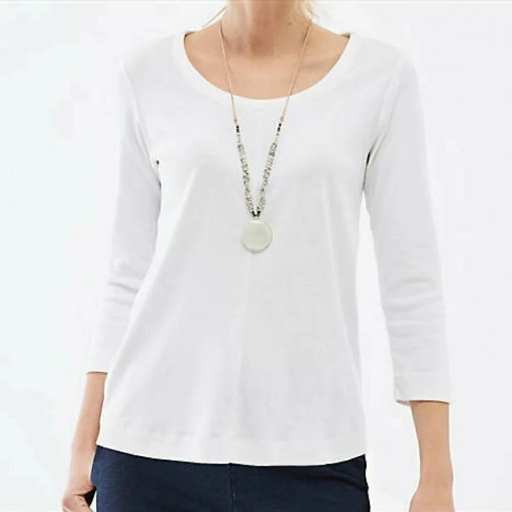 J. Jill Perfect Pima Seamed Tee - Picture 2 of 4